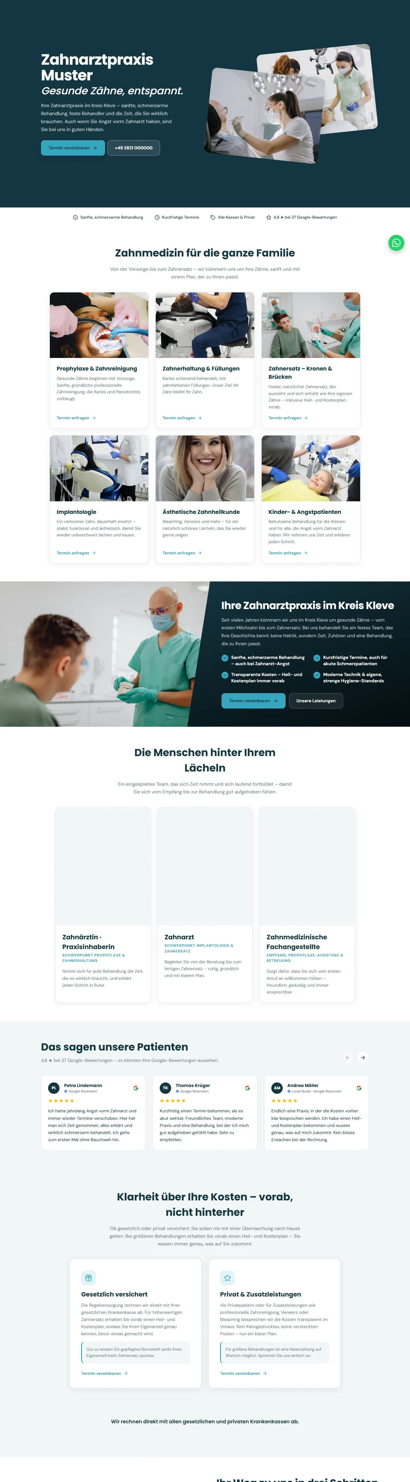 Een door ons ontworpen website voor een tandartspraktijk