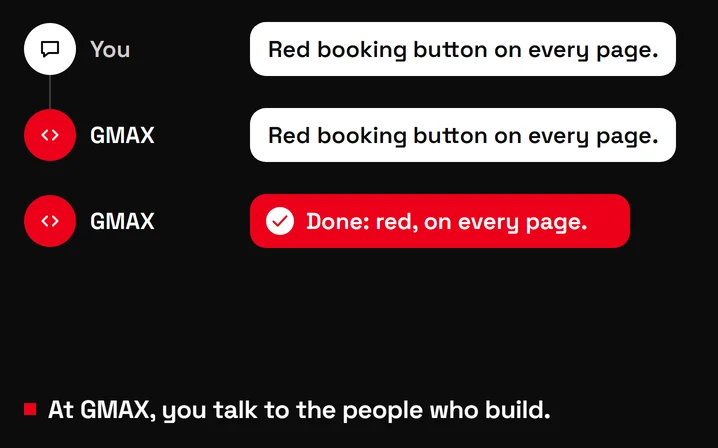 Short lines: the client talks directly to the people who build the website