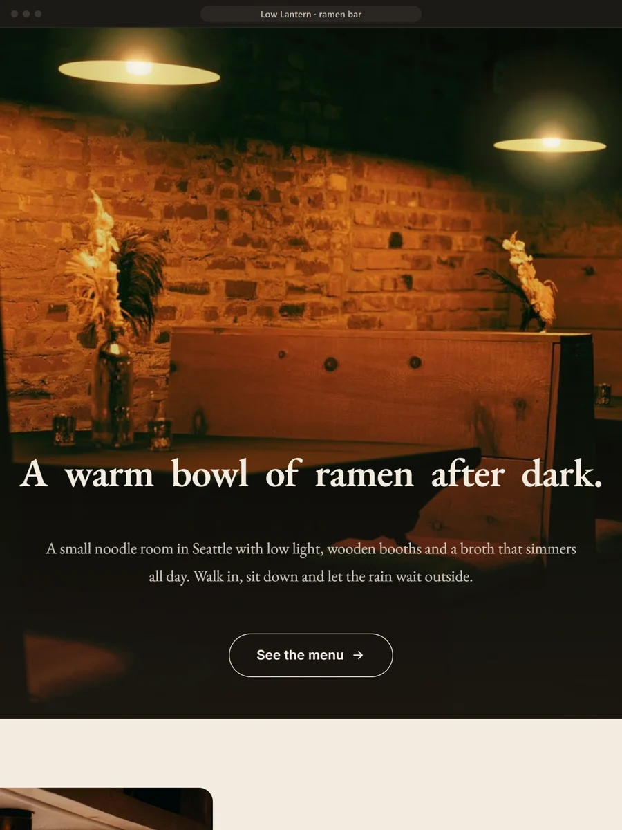 Desktop view: Low Lantern