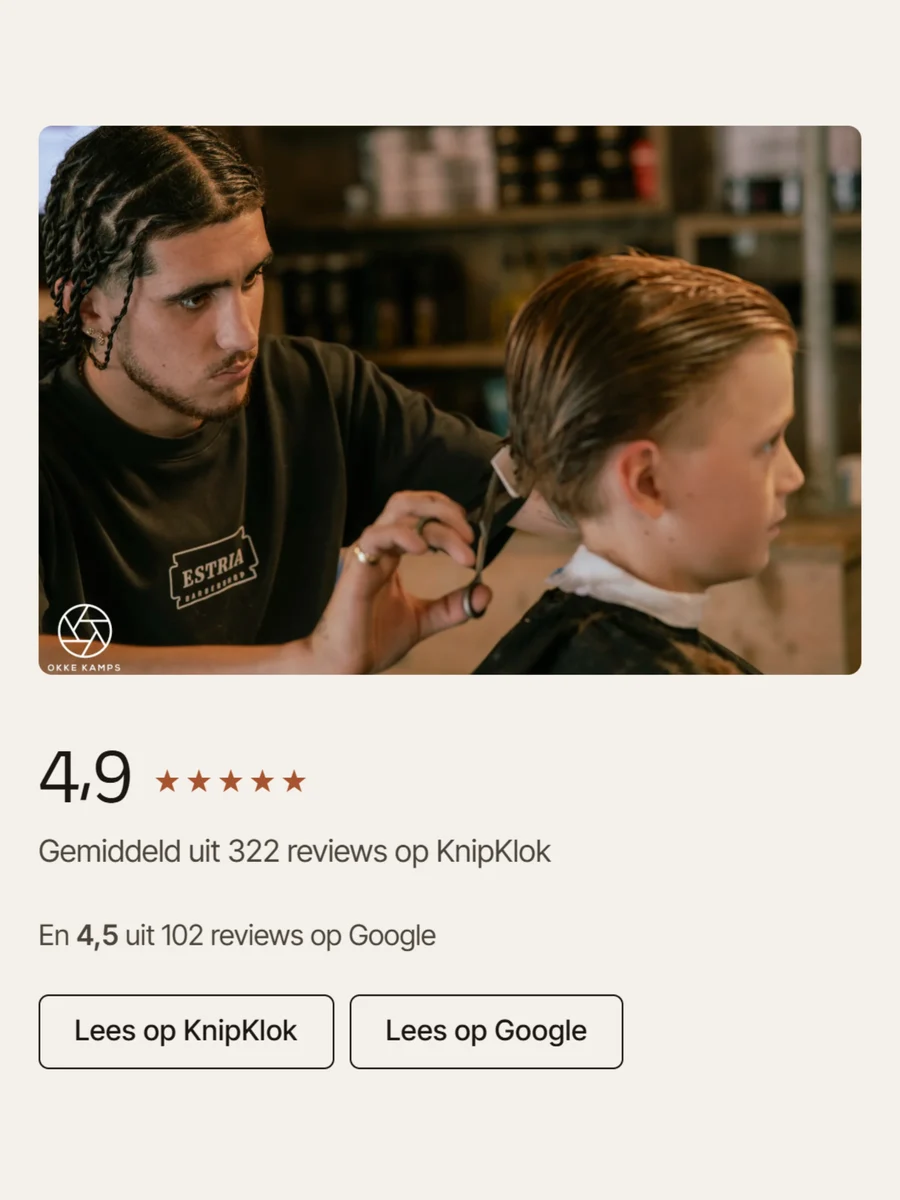 Desktop view: Estria Barbershop