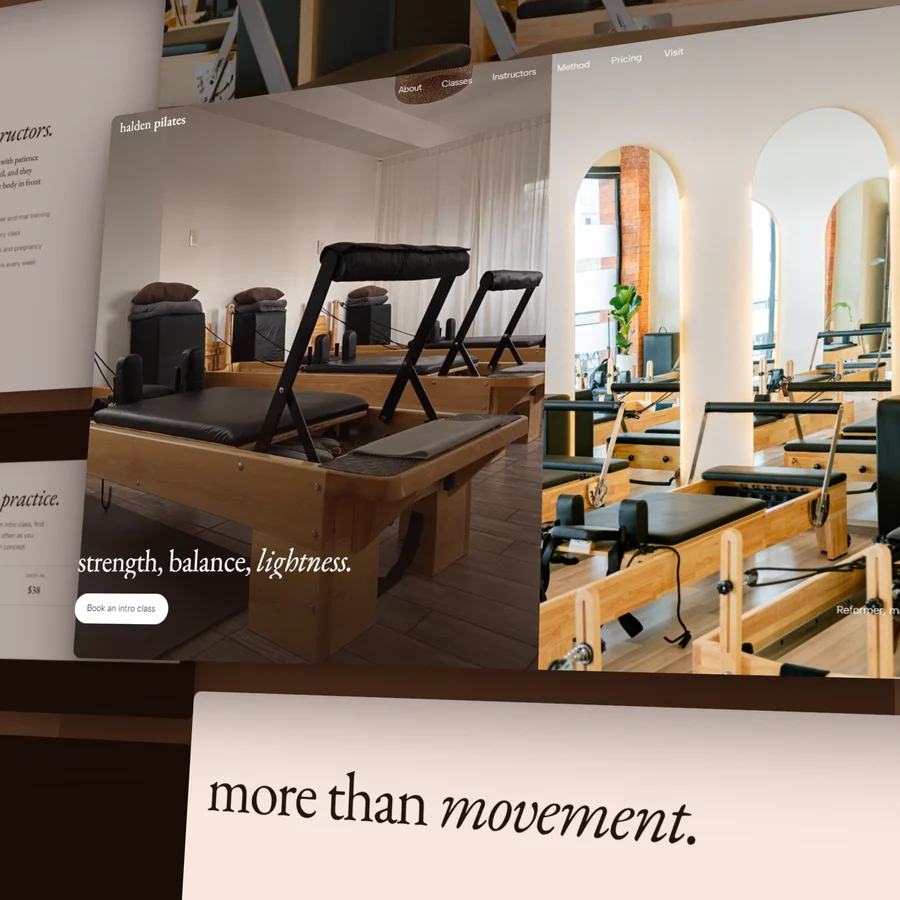 Desktop view: Halden Pilates