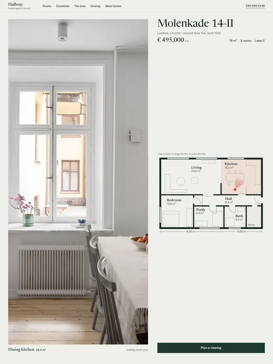 Hallway: freies Konzept für ein Immobilienbüro