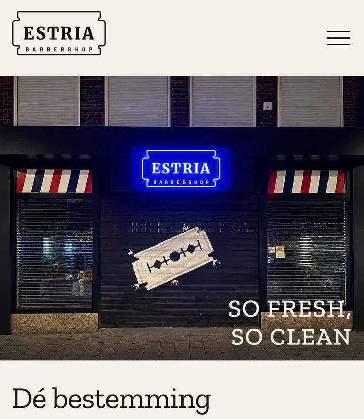 Estria Barbershop website